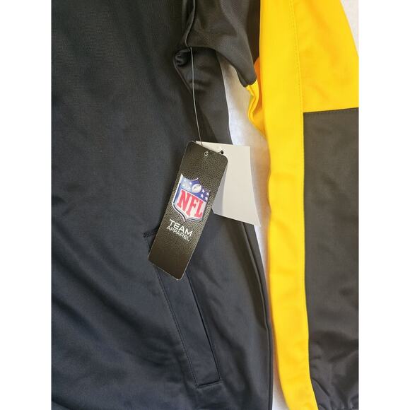 NFL Team Apparel‎ Pittsburgh Steelers Warm Up Jacket Mens Sz L Black Full Zip - Picture 4 of 16